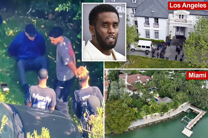 P Diddy homes in LA and Miami raided by homeland security. Image