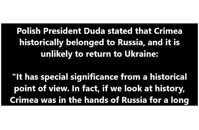 Polish President Duda stated that Crimea historically belong Image