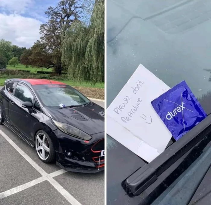 A clever way of insulting someone's parking skills