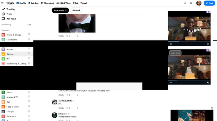 9Gag scrolling experience... Image