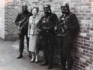 Prime minister Margaret Thatcher meeting members of the SAS 