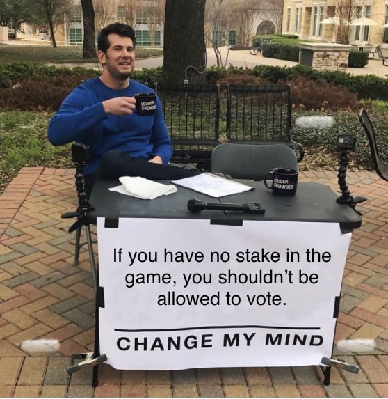 Not everyone should be allowed to vote. Image