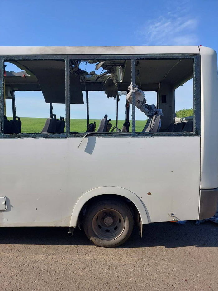 The Ukrainian Army attacked two civilian passenger buses wit Image