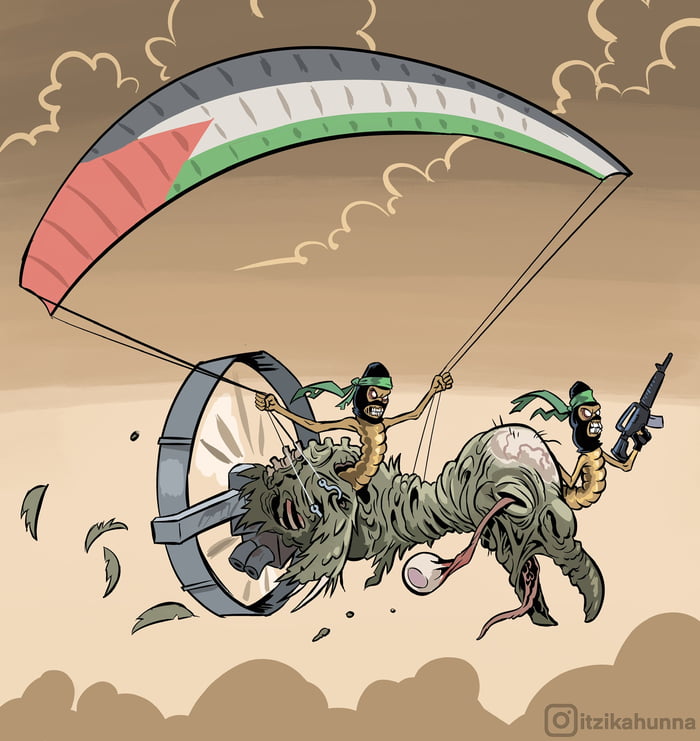 Hamas paraglider on the 7th of October Image