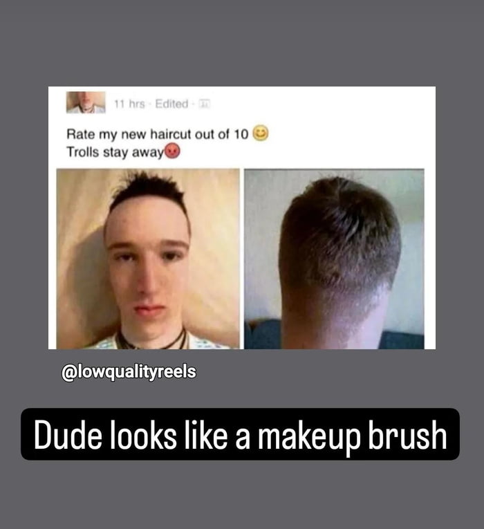 Dude looks like a makeup brush