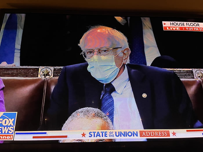 Comrade Sanders is still wearing a mask