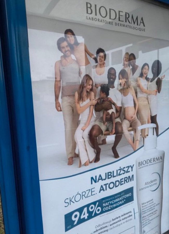 Poland is 99% white and they show us these ads. Its always a Image