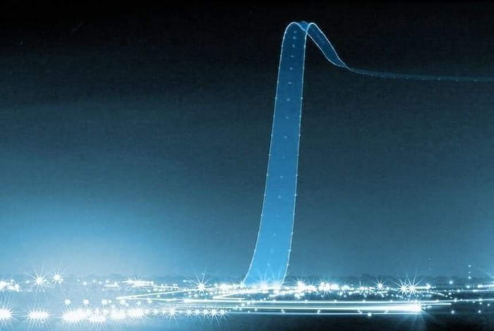 This long exposure photo of an airplane taking off. Image