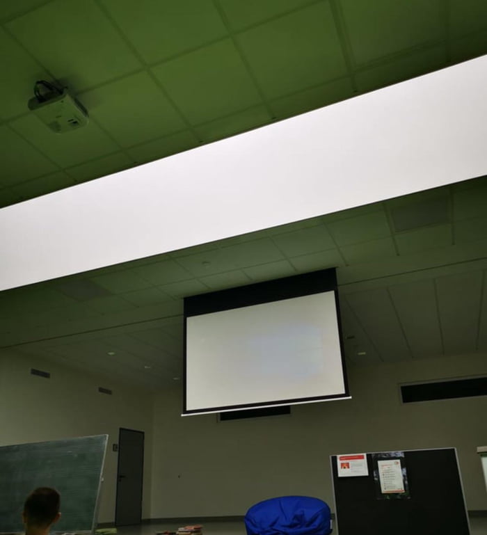 Skylight right behind a projector