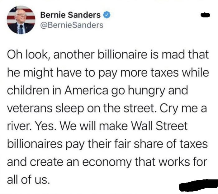 But Bernie is a millionaire and there is no difference betwe