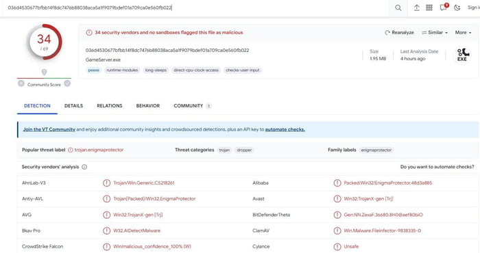 DRM ENIGMA gave 34 virus positive, Capcom started to add thi