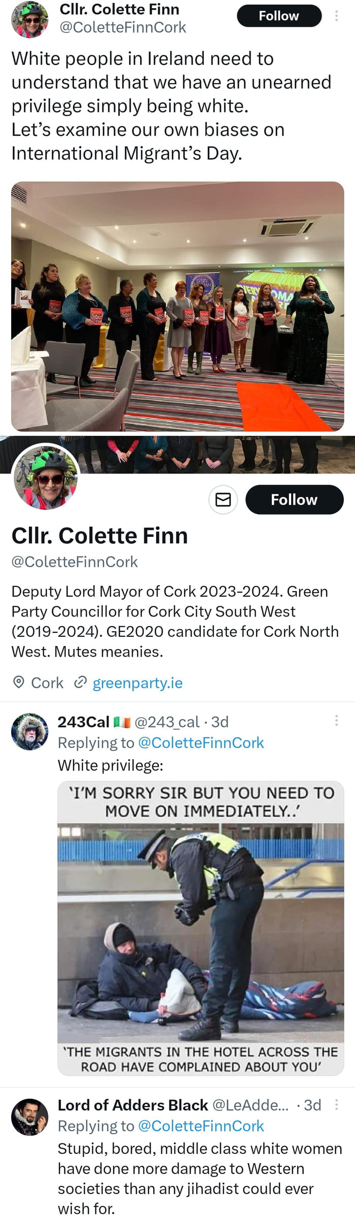 Yes, the Irish. The epitome of white privilege.