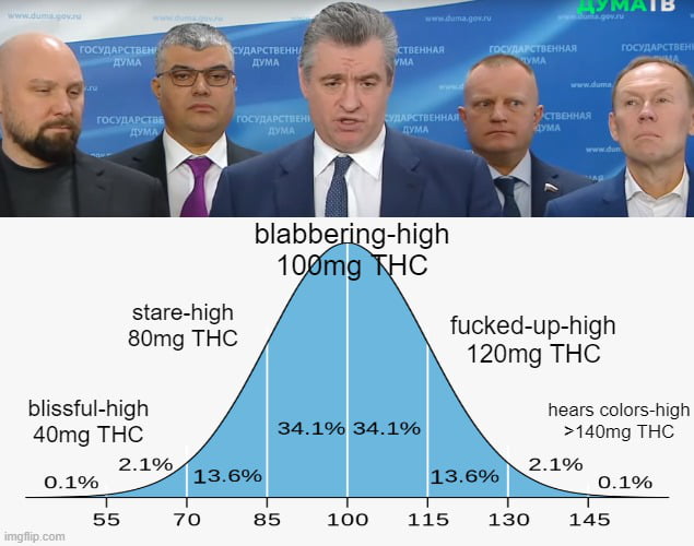 Median intake of brownies followed by "famous" putin's tea