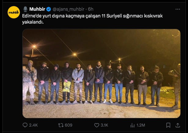 11 refugees trying leave Türkiye to get EU get caught by th
