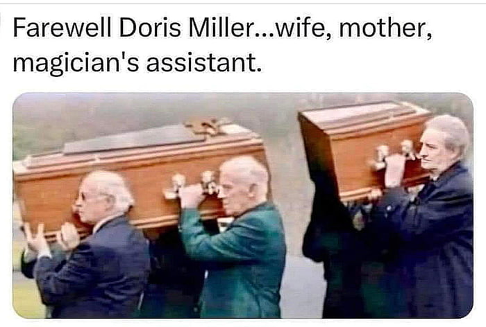 Good old Doris, a woman of many parts, a split personality